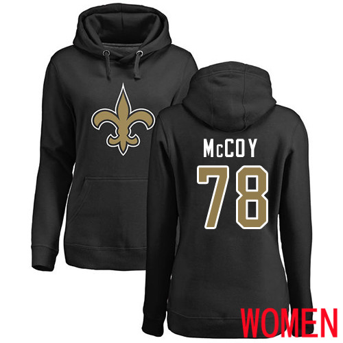 New Orleans Saints Black Women Erik McCoy Name and Number Logo NFL Football #78 Pullover Hoodie Sweatshirts